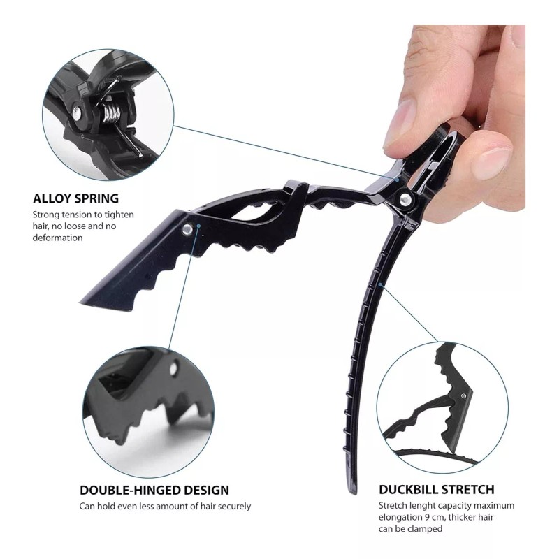 INDUSTRIAL 24 Pcs Cocodrilo Antideslizantes Pinzas Para Cabello Fijas