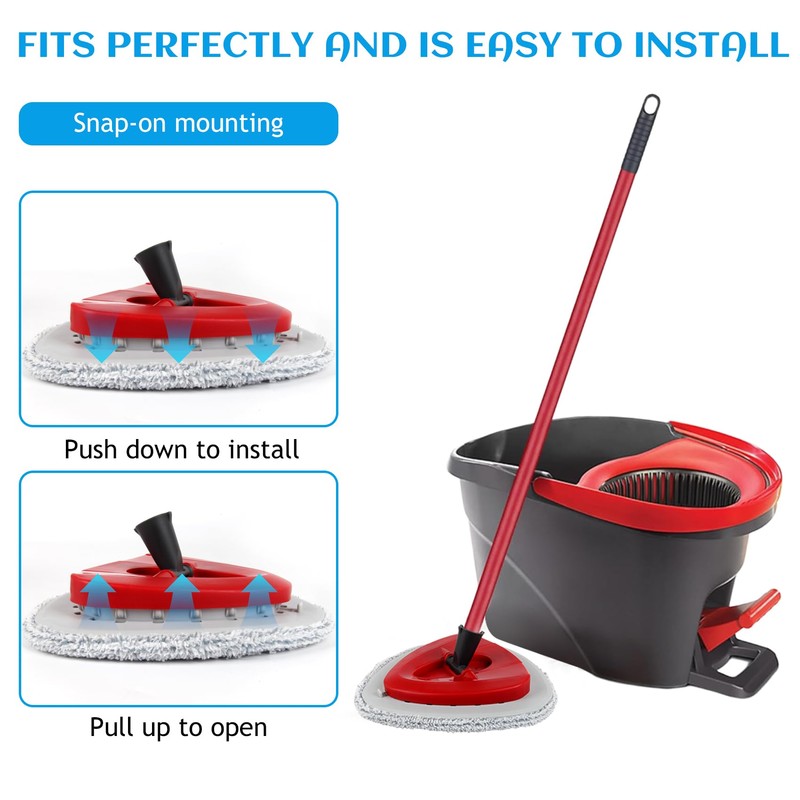 4 Pack Mop Heads Replacement Compatible with Vileda 1 Tank