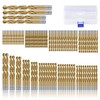 CYLBAQ 99pcs Titanium Coated Steel Twist Drill Bits, 1.5-10mm Drill