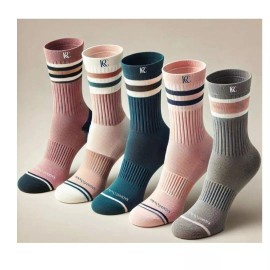 Radiant Choice Women’s Crew Socks - 100% Combed Cotton, Soft, Breathable,5 Pairs