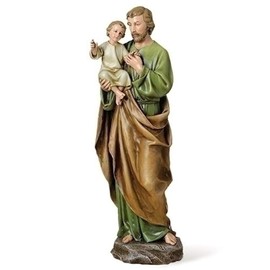 Romans Joseph's Studio St. Joseph and Child Jesus Figure, Renaissance Collection, 14" H, Resin and Stone, Religious Gift, Decoration, Collection, Durable, Long Lasting
