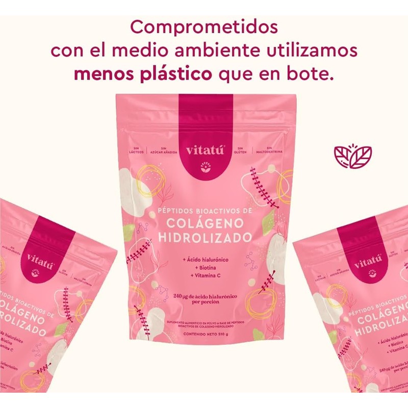 Vitatú Hydrolyzed Collagen Powder for Women – with Hyaluronic Acid,