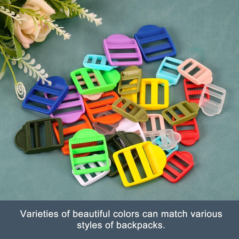 uxcell 16Pcs Plastic Ladder Slider, 1" (25mm) Transparent Adjustable Lock