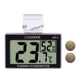 Digital Reptile Thermometer Hygrometer, Temperature Humidity Meter Gauge Reptile Tanks, Terrariums, Vivariums Black LXSZRPH (1pack)
