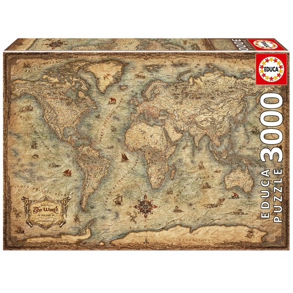Educa - Map of The World - 3000 Piece Jigsaw
