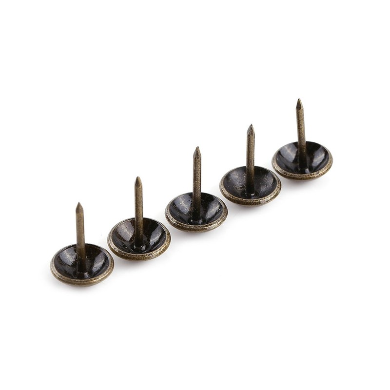 100 stück Vintage Polster Nägel Runder Großköpfiger Bronze Metall Tags