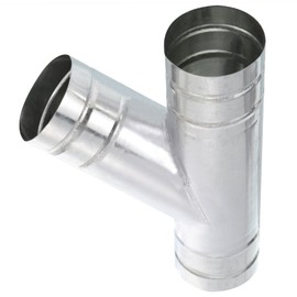 Wye Shape 3"x3"x3" Duct Splitter, 3 Way Duct Hose Connector, 90° Degree Dust Fitting Adapter, Galvanized Steel Branch for Exhaust Fan, Dryer Vent Hose, Industrial HVAC Ventilation