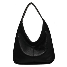 Tote Bag for Women Trendy Vegan Leather Shoulder Bag Large Casual Hobo Handbag Spike Purse Zipper, black