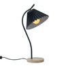 Table Lamp with Cloth Pleated Lampshade Metal Modern Nightstand Bedside