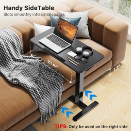 JYLH JOYSEEKER Mobile Standing Desk, Height Adjustable Rolling Laptop Desk, 90° Tiltable Overbed Bedside Table, Portable Computer Desk with Wheels, Foldable Cart for Home Office, Black