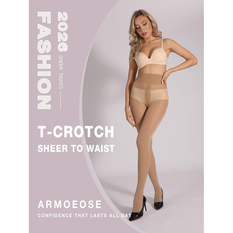 ARMOROSE Indestructible Tights for Women, Rip Resistant Durability T-Crotch Pantyhose