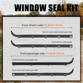 WILLBOND Window Trim Molding Felt Seal Compatible with F150 F250 F350 Bronco 1987-1997, Front Inner Outer Rubber Weather Strip Compatible with E7tz1521452a, E7tz1521453a, F2tz1521456a, F2tz1521457a