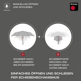 Knirps Umbrella I.050 Medium Manual Sun with Umbrella Bag, Small Hand Opener, Pocket Umbrella for Travel, Windproof and Lightweight Mini Umbrella