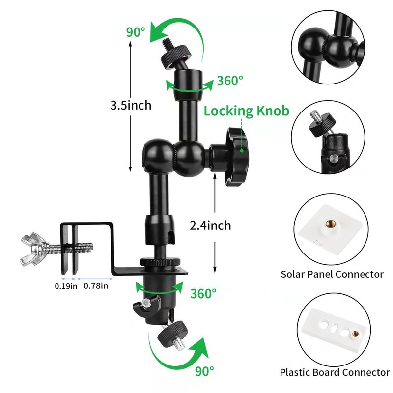 2-in-1 Gutter Mount for Solar Panel, Stick Up Cam Battery,