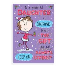 Piccadilly Greetings Regal Publishing Humour Christmas Card Daughter - 9 x 6 inches, C85519