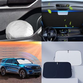 Automotive Windshield Sun Shade with Storage Bag - Keep Car Interior Cool | Universal Fit for Cars, Trucks, SUVs | 57 x 33.4 inches