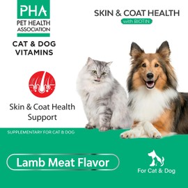 PHA Skin & Coat Health for Dogs and Cats with Biotin - Nourish and Revitalize Your Pet’s Fur Health Naturally - Itchy Skin Relief for Dogs and Cats (150 Grams)