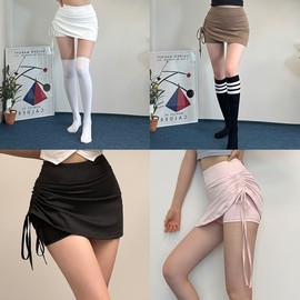 Dolphin Shirring Skort Pants for Yoga & Workout Dolphin Shirring Skort Pants (Beige)/S