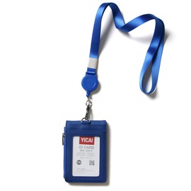 Alaka Pass Case, Commuter Passcase, With Reel, Men's License Holder, License Case, Coin Purse, Women's, Students, Boys, Card Case, IC Card Storage, blue