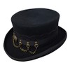 100% Wool Victorian Western Steampunk Costume Top Hat with Leather
