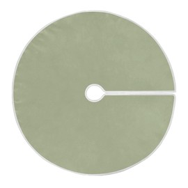 xigua Sage Green Solid Color Tree Skirt Winter New Year House Decorative Supplies for Holiday Office Gift Xmas Tree Base Cover Mat Decorations 35.4inch