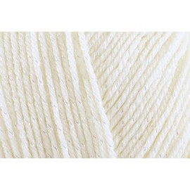 James C Brett Baby Twinkle DK Yarn Double Knitting Sparkly Glitter Wool for Crocheting, Blankets, Baby Garments, Accessories - 100g Ball - Cream BT6 - Single (1 Ball)