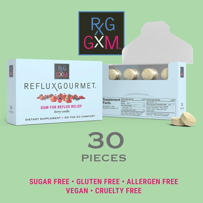 GUM Berry Soothe Gum Alginate Therapy Sodium Bicarbonate Gum for
