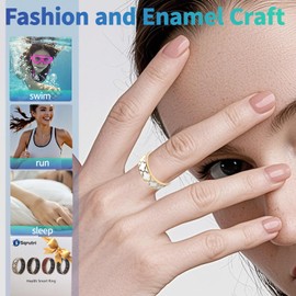 Health Rings for Women,Smart Ring Health Tracker for Women, Measure Heart Rate, Blood Pressure,Blood Oxygen, Exercise Pedometer, Gesture Control,Compatible with Ios& Android. (White Upgrade, 8)