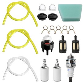 Universal Petrol Hose Kit, Petrol Brush Cutter Kit, 3 Pieces Fuel Hose (Inner Diameter: 3 mm/3 mm/2 mm), Petrol Filter Kit, Fuel Filter for Strimmers, Blowers, Lawnmowers, Hedge Trimmers