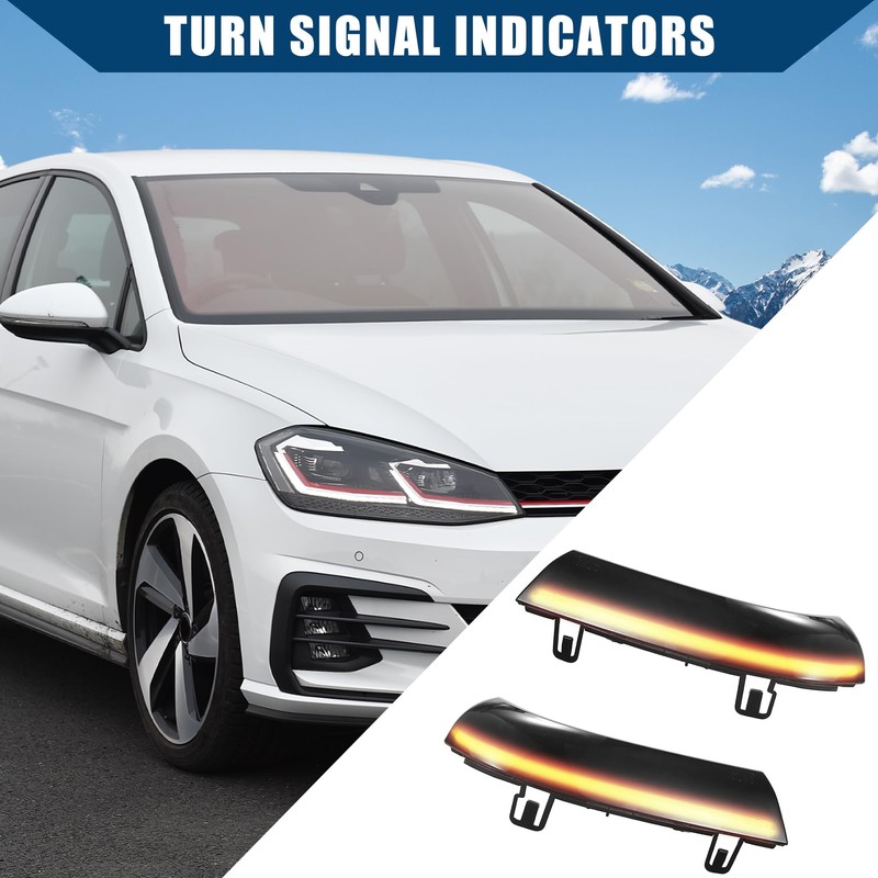 Hihaha Side Mirror Turn Signal Indicator Dynamic Sequential LED Light/Front