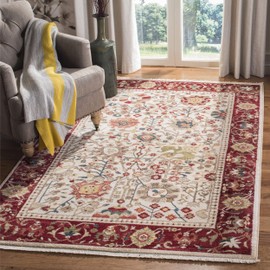 Safavieh Kashan Collection KSN303D Traditional Ivory and Red Area Rug (3'3" x 4'10")