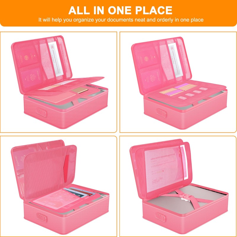 Document Organizer with 5200℉ Heat Insulated, 16.1"x11.4"x4.3" Waterproof and Fireproof