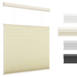 UNISHADES Top Down Bottom Up (TDBU) Cellular Shades Cordless Honeycomb Blinds for Indoor Windows, for Windows Size (28" W × 64" H) Colour (Beige - Light Filtering)