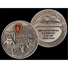 Challenge Coin: 25th Infantry Division (Engraving Available)