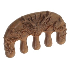 Baluue Wide Tooth Comb for Scalp Massage Elegant Chinese Style Carved Detangler for Curly Hair Durable Green Sandalwood Design for Daily Use
