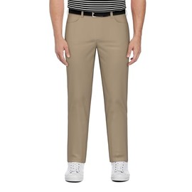 PGA TOUR Men's 5-Pocket Performance Pull-on Golf Pants, 30"/32" Inseams, 4-Way Stretch, Moisture-Wicking, Sun Protection, Chinchilla