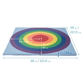 ECR4Kids SoftZone Rainbow Activity Mat, Folding Playmat, Rainbow