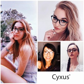 Cyxus Sunglasses Against Blue Light Anti-UV Cat Eye Glasses Frame Vintage Fashion Style for Outdoor Indoor Use, 02brown