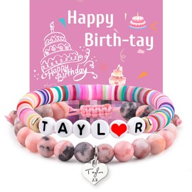 ZZLTAWS Taylor Birthday Gifts Bracelets, Taylor Merch, Bracelet and Birthday Card are the Best Birthday Gifts for Women, Wife, Daughter, Granddaughter, Bestie, Sister