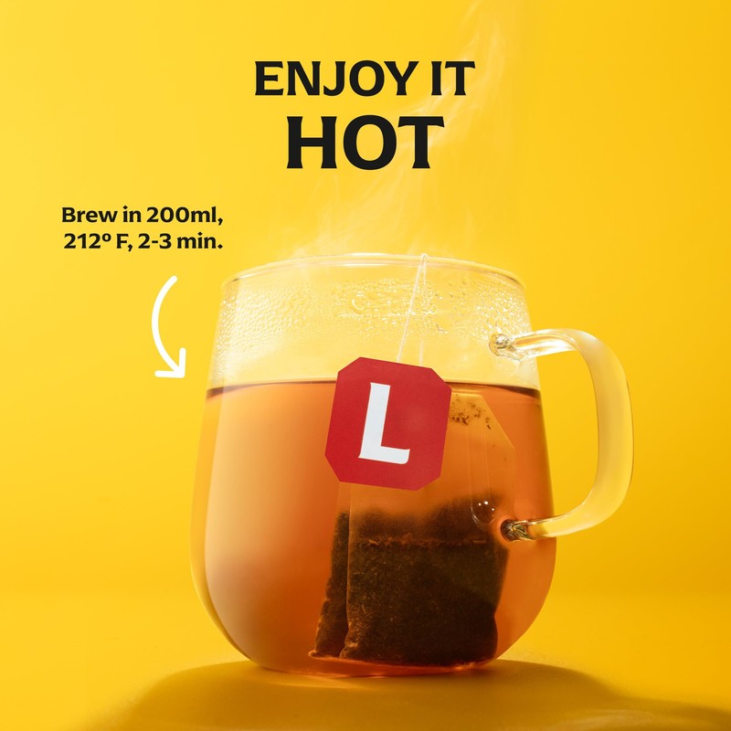 Lipton Lemon Ginger Tea Bags, Caffeine Free Tea, Refresh Fruit