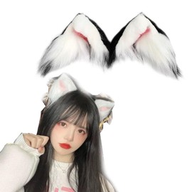 HAPVITAL Cat Ears Headband with Bell, Cosplay Cute Hair Ornament, Bowknot, Cute Hair Ornament, Ear-shaped Headband, Dance Costume, Halloween, Christmas, Fluffy Ears, Costume, Disguise, Halloween