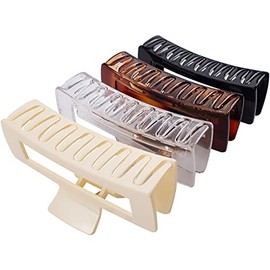 Paquete de 4 pinzas de pelo extra grandes para mujer, pinzas de pelo de 5 pulgadas para cabello grueso y largo, pinzas cuadradas antideslizantes de lo