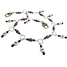 Purple Chain Style Knitting Row Counter for Knitters, Number Stitch Markers for Progress Tracking