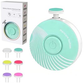Baby Nail Trimmer Electric, Easy & Safe Baby Nail File for Newborn Infant Toddler, Whisper-Quiet Baby Nail Clipper, 6 Grinding Heads, Mint Green, Baby