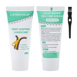 Limsougle Snap & Zipper Lubricant, Lube for Plastic and Metal Zippers, Non-staining for Dive Suits, Clothes, Biminis, Wetsuits, Boat Cover & More. Clear, 1.05 oz, 2-Pack with Brush.