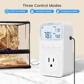 INKBIRD Digital Thermostat Outlet Temperature Controller Outlet Socket Heating/Cooling Control 1200W 10A Backlit Display