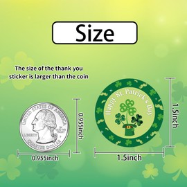 Heyfibro 500 PCS St. Patricks Stickers, 1.5" Shamrock Label Sticker for St. Patrick's Day, Round Gift Tag Stickers for Holiday Decorations, Envelope Seals, Party, Gift Packing, Cards(Shamrock 1)