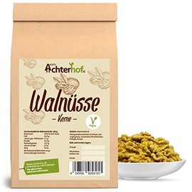 Walnuts 500 g, walnuts without shell, walnut kernels as an ideal source of fibre, perfect for baking, refining salads and bowls or for nibbling, from Achterhof