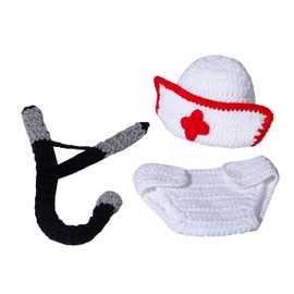 Matissa Newborn Baby Girl/Boy Crochet Knit Costume Photography Prop Outfits (Doctor/Nurse)
