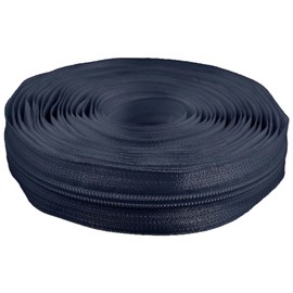cyclingcolors 1 x Zip No. 5 Length 5 Metres Teeth Made of Injected Plastic Polyester Open End Mesh Without Puller Slider Zipper Clothing Sewing Jackets Haberdashery Dark Blue
